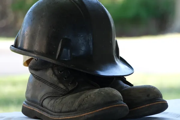 Worker Hardhat and Boots